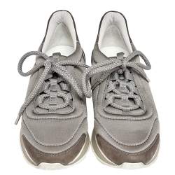 Hermes Multicolor Neoprene and Leather Miles Lace Up Sneakers Size 38
