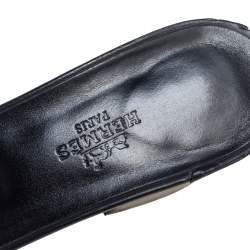 Pre Owned Hermes Black Leather Mona  Side Size 37.5