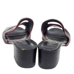 Pre Owned Hermes Black Leather Mona  Side Size 37.5