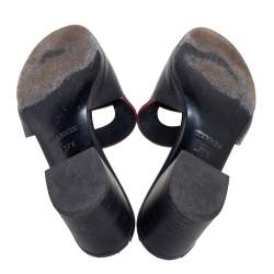 Pre Owned Hermes Black Leather Mona  Side Size 37.5