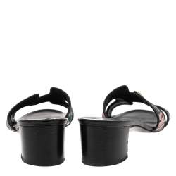 Pre Owned Hermes Multicolor Canvas Oasis Slide Sandals Size 38