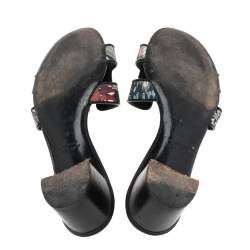 Pre Owned Hermes Multicolor Canvas Oasis Slide Sandals Size 38