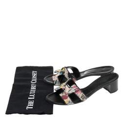 Pre Owned Hermes Multicolor Canvas Oasis Slide Sandals Size 38