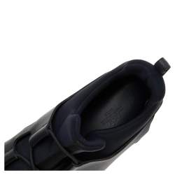 Pre Owned Hermes Black Leather And Neoprene Player Low Top Sneakers Size 40