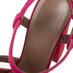 Pre Owned Hermes Tricolor Suede Kelly Platform Sandals Size 37