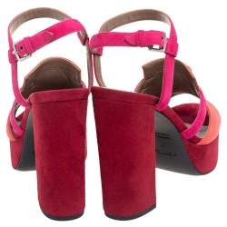 Pre Owned Hermes Tricolor Suede Kelly Platform Sandals Size 37