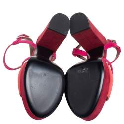 Pre Owned Hermes Tricolor Suede Kelly Platform Sandals Size 37