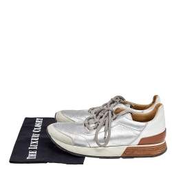 Hermès Multicolor Leather and Suede Miles Low Top Sneakers Size 37