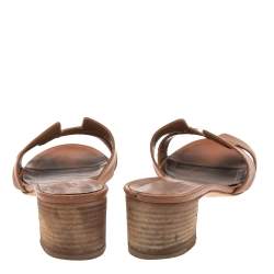 Hermes Brown  Leather Oasis  Sandals Size 37.5