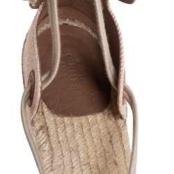 Hermes Beige Cotton Ole Drill Espadrille Flats Size 38