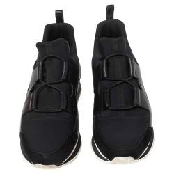 Pre Owned Hermés Black Neoprene, Leather and Suede Low-Top Sneakers Size 40