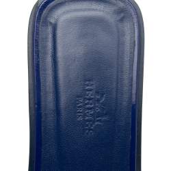 Pre Owned Hermés Blue Patent Leather Oran Slide Sandals Size 39.5