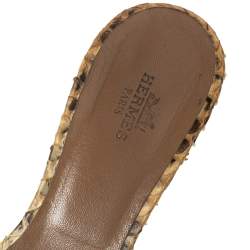 Hermes Beige Python Leather Oasis  Sandals Size 38