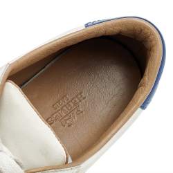 Pre Owned Hermés White Pégase Pop Print Leather Quicker Low Top Sneakers Size 36