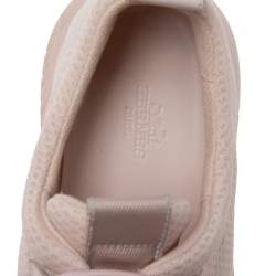 Hermes Light Pink Mesh and Leather Team Sneakers Size 36