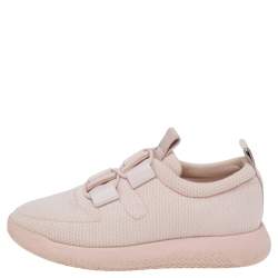 Hermes Light Pink Mesh and Leather Team Sneakers Size 36