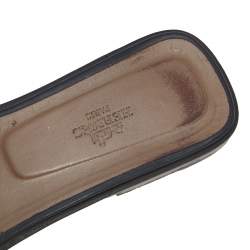 Hermes Black Leather Oran  Sandals Size 41