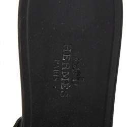 Hermes Black Rubber Chaine d'Ancre Rivage Slide Sandals Size 40