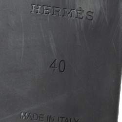 Hermes Black Rubber Chaine d'Ancre Rivage Slide Sandals Size 40