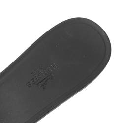 Pre Owned Hermes Black Rubber Chaine d'Ancre Rivage Slide Sandals Size 39