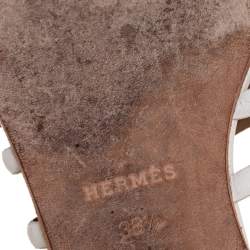 Hermès Leather Olympe Flat Slides Size 38.5