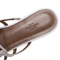 Hermès Leather Olympe Flat Slides Size 38.5