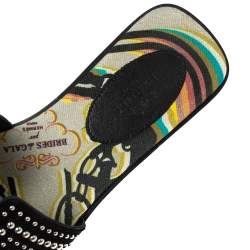 Hermes Black Studded Suede Oran Flat Slides Size 36