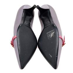 Pre Owned Hermes Grey Satin Lauren Pumps Size 37