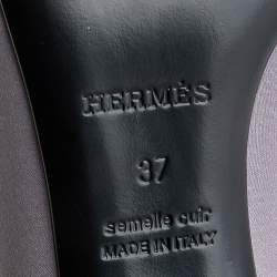 Pre Owned Hermes Grey Satin Lauren Pumps Size 37