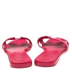 Pre Owned Hermes Pink Leather Oran Sandals Size 38