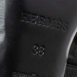 Hermes Black Leather Collier De Chien Sandals Size 38