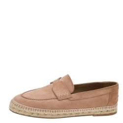 Hermes Pale Pink Suede Trip Espadrille Flats Size 39