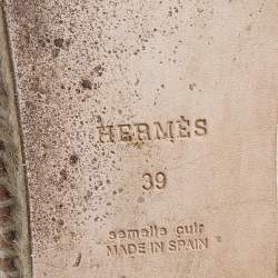 Hermes Pale Pink Suede Trip Espadrille Flats Size 39