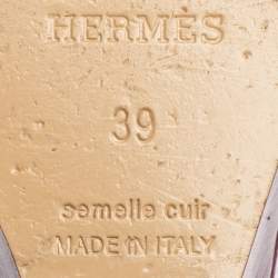 Pre Owned Hermès Burgundy Patent Leather Legend Ankle-Strap Sandals Size 39