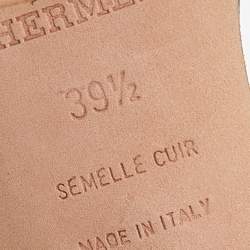 Pre Owned Hermès Black Leather Oasis Slide Sandals Size 39.5