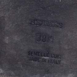 مملوكة مسبقًا Hermes Black  Leather Oran  Sandals Size 38.5