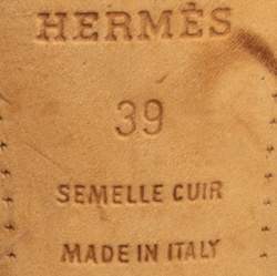 Pre Owned Hermès Beige/Brown Python Leather Night Slingback Sandals Size 39