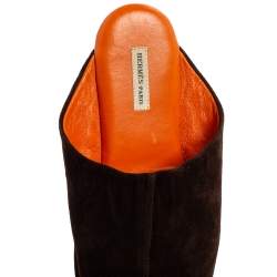 Hermès Brown Suede Pointed Toe Mule Size 39   