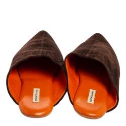 Hermès Brown Suede Pointed Toe Mule Size 39   