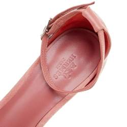 Hermes Pink Leather And Suede Highlight Ankle Strap Sandals Size 40