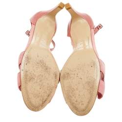 Hermes Pink Leather And Suede Highlight Ankle Strap Sandals Size 40