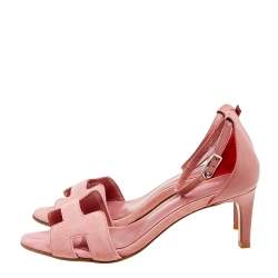 Hermes Pink Leather And Suede Highlight Ankle Strap Sandals Size 40