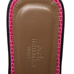 Hermes Pink Lizard Leather Oran Flats Size 37.5 