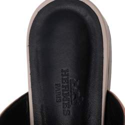 Pre Owned Hermes Multicolor Leather Avenue Flats Size 37