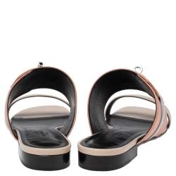 Pre Owned Hermes Multicolor Leather Avenue Flats Size 37