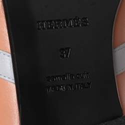Pre Owned Hermes Multicolor Leather Avenue Flats Size 37