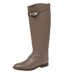 Hermes, Shoes, Hermes Etoupe Jumping Boots Sz 37 Brand New