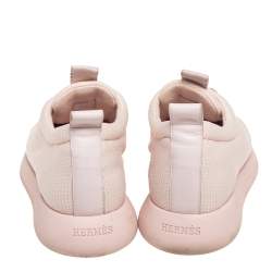 Pre Owned Hermes Light Pink Mesh Team Slip-On Sneakers Size 39
