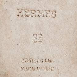 Pre Owned Hermès Teal Green Leather Oran Flats Size 36