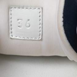 Hermes Navy Blue/White Nylon And Leather Buster Low Top Sneakers Size 36